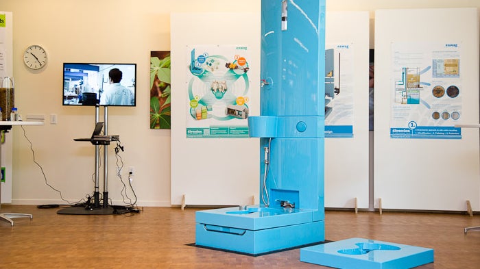 Blue reinvented toilet prototype on display