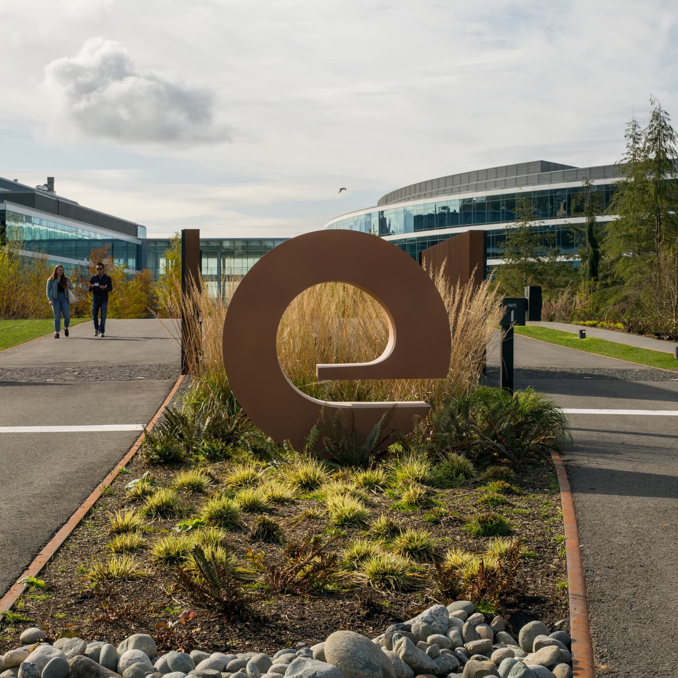 Expedia Group sign outside the Seattle waterfront headquarters